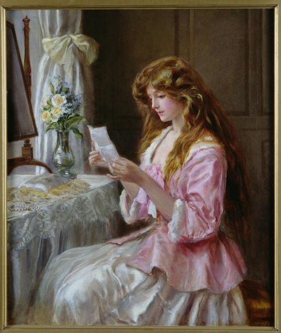 The Love Letter 1904 Giclee Print by Nina Hardy.